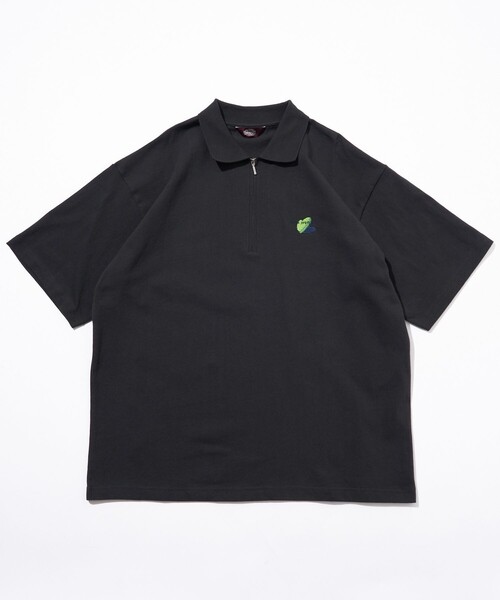 TOWNCRAFT（タウンクラフト）の「Towncraft PREP/タウンクラフトプレップ カクテル ハーフジップ 半袖Tシャツ 刺繍カットソー/Cocktail half zip SS Tee（Tシャツ/カットソー・メンズ・ホワイト/チャコールグレー/グレー/ブラック・LARGE/SMALL/MEDIUM）」の3枚目の写真