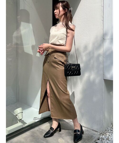 dazzlin（ダズリン）の「チュールシアーフレンチスリーブトップス（Tシャツ/カットソー・レディース・ブラック/ピンク/アイボリー・FREE）」の9枚目の写真