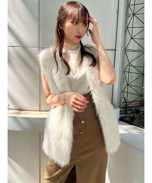 dazzlin（ダズリン）の「チュールシアーフレンチスリーブトップス（Tシャツ/カットソー・レディース・ブラック/ピンク/アイボリー・FREE）」の13枚目の写真