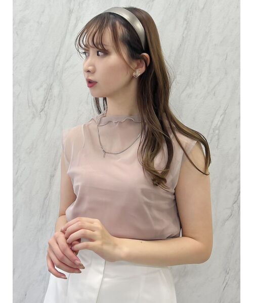 dazzlin（ダズリン）の「チュールシアーフレンチスリーブトップス（Tシャツ/カットソー・レディース・ブラック/ピンク/アイボリー・FREE）」の20枚目の写真