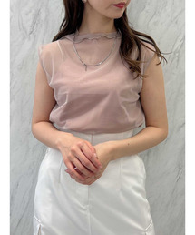 dazzlin | チュールシアーフレンチスリーブトップス(Tシャツ/カットソー)