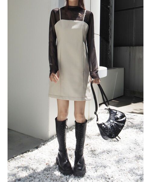 EVRIS（エヴリス）の「タトゥーデザインシアータートルトップス（Tシャツ/カットソー・レディース・ブラック/ベージュ・FREE）」の19枚目の写真