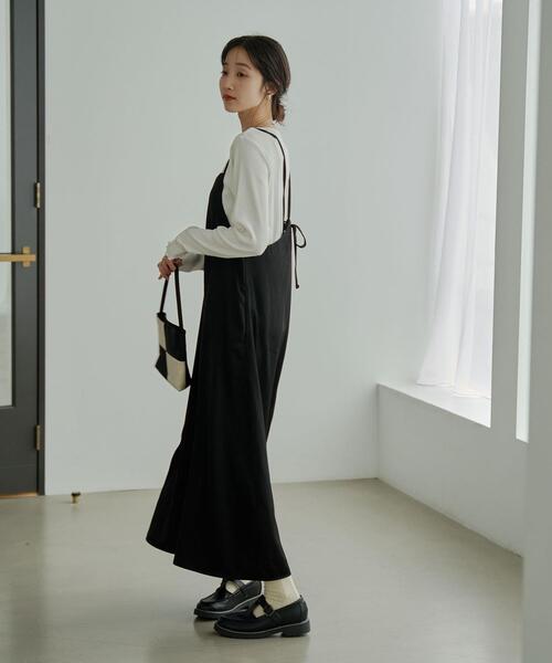 coen（コーエン）の「サテンキャミワンピース（ワンピース・レディース・ブラック/ブラウン・M/L）」の14枚目の写真