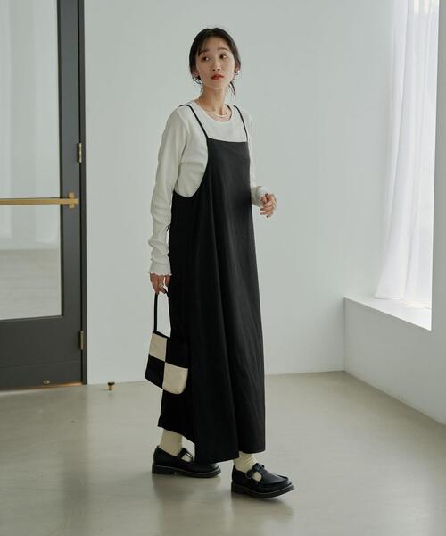 coen（コーエン）の「サテンキャミワンピース（ワンピース・レディース・ブラック/ブラウン・M/L）」の6枚目の写真