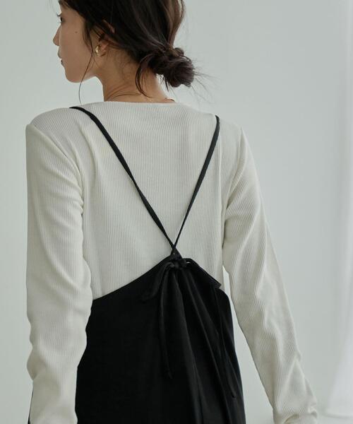 coen（コーエン）の「サテンキャミワンピース（ワンピース・レディース・ブラック/ブラウン・M/L）」の3枚目の写真