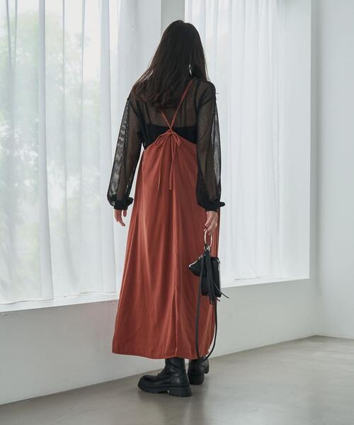 coen（コーエン）の「サテンキャミワンピース（ワンピース・レディース・ブラック/ブラウン・M/L）」の18枚目の写真