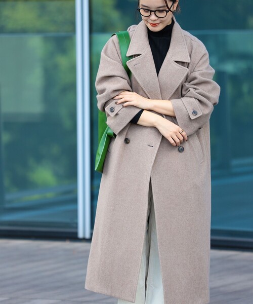 Ray BEAMS（レイビームス）の「Ray BEAMS / スタンドカラー コート（その他アウター・レディース・ブラック/ベージュ・0/1）」の12枚目の写真