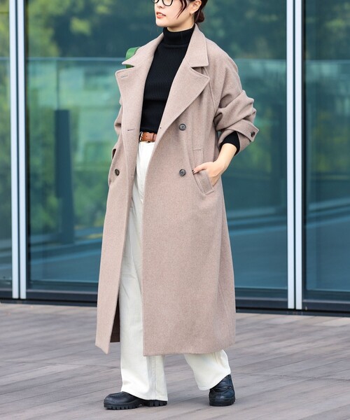 Ray BEAMS（レイビームス）の「Ray BEAMS / スタンドカラー コート（その他アウター・レディース・ブラック/ベージュ・0/1）」の16枚目の写真