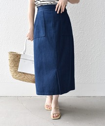 【ZOZO限定】SHIPS.me: デニム 台形 ミディ スカート