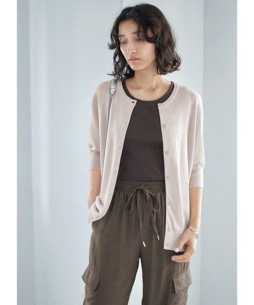 STYLE DELI（スタイルデリ）の「5分袖クルーネックシアーサマー