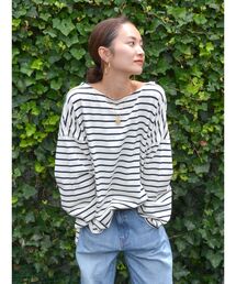 Ungrid | サイドスリットルーズボーダーロングスリーブTee(Tシャツ/カットソー)