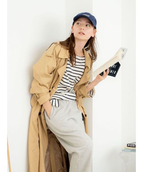 Ungrid（アングリッド）の「サイドスリットルーズボーダーロングスリーブTee（Tシャツ/カットソー・レディース・オレンジ/グリーン/ネイビー/モカ・FREE）」の10枚目の写真