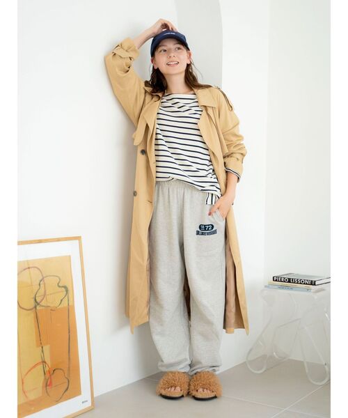 Ungrid（アングリッド）の「サイドスリットルーズボーダーロングスリーブTee（Tシャツ/カットソー・レディース・オレンジ/グリーン/ネイビー/モカ・FREE）」の16枚目の写真