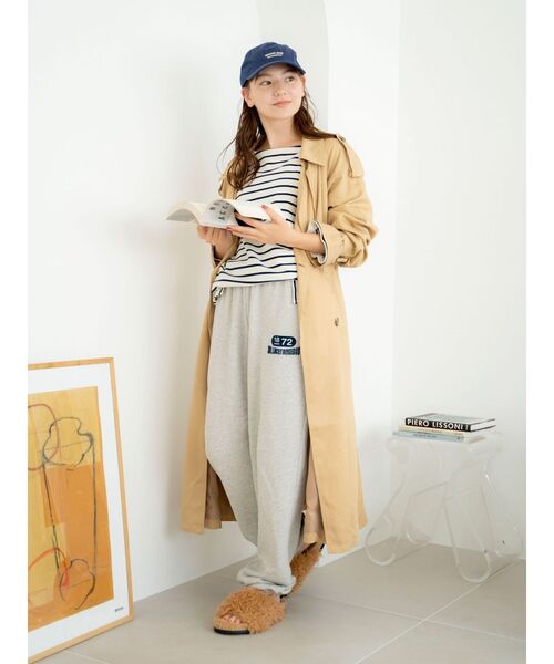 Ungrid（アングリッド）の「サイドスリットルーズボーダーロングスリーブTee（Tシャツ/カットソー・レディース・オレンジ/グリーン/ネイビー/モカ・FREE）」の17枚目の写真