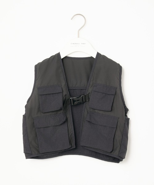 CIAOPANIC TYPY（チャオパニックティピー）の「【KIDS】ウエストベルト付きナイロンキャンプベスト（ベスト・キッズ・ホワイト/ブラック・M/XL/XXL）」の11枚目の写真