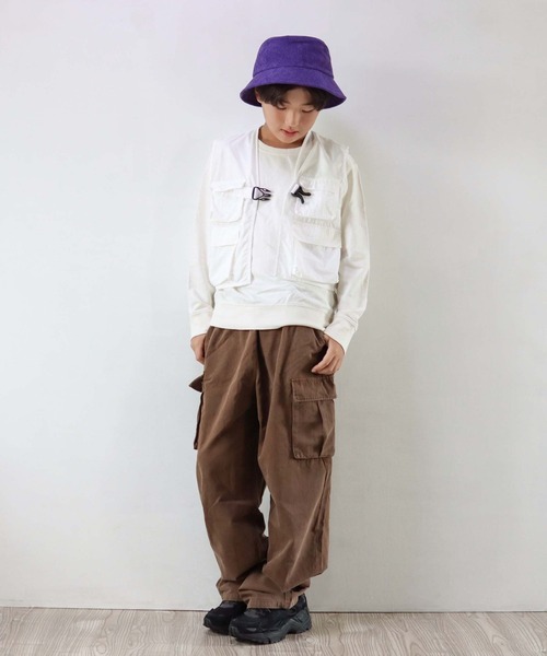 CIAOPANIC TYPY（チャオパニックティピー）の「【KIDS】ウエストベルト付きナイロンキャンプベスト（ベスト・キッズ・ホワイト/ブラック・M/XL/XXL）」の21枚目の写真