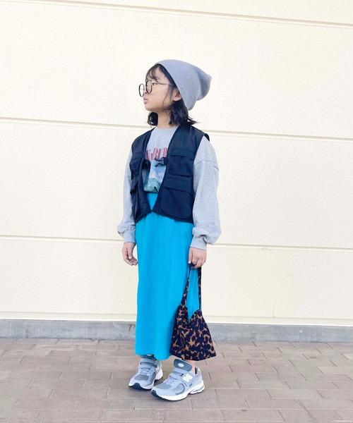 CIAOPANIC TYPY（チャオパニックティピー）の「【KIDS】ウエストベルト付きナイロンキャンプベスト（ベスト・キッズ・ホワイト/ブラック・M/XL/XXL）」の12枚目の写真