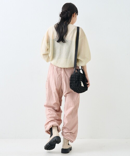 FREAK'S STORE（フリークスストア）の「ベルト付き ナイロンパンツ / カーゴパンツ（カーゴパンツ・レディース・オリーブ/ブラック/オフホワイト/ピンク・ﾌﾘ-）」の6枚目の写真