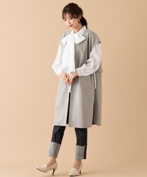 バックフリルロングジレ