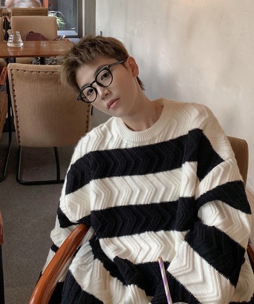 B.R.U（ブル）の「波ラインボーダーニット（ニット/セーター・メンズ・ブラウン/ブラック/グレー・FREE）」の10枚目の写真