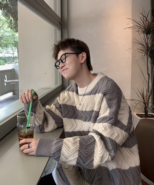 B.R.U（ブル）の「波ラインボーダーニット（ニット/セーター・メンズ・ブラウン/ブラック/グレー・FREE）」の22枚目の写真