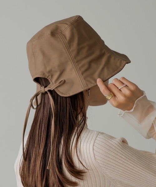 Bab(バブ)の「バックリボンバケットハット(ハット・レディース・グレイッシュベージュ/ホワイト系その他・ONESIZE)」の7枚目の写真