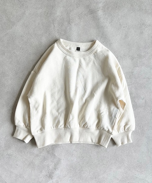 Life Support Products（ライフサポートプロダクツ）の「裏毛ムジトレーナー（80～150cm）（スウェット・キッズ・グレー系その他/オレンジ/ブラック/ネイビー/杢グレー/オフホワイト/グレー系その他2/ラベンダー/レッド系その他/グリーン/レッド/ホワイト系その他/ダークブルー/ブルー系その他/グリーン系その他/ベージュ/ライトピンク/カーキ・100/110/120/130/140/150/80/90/95）」の2枚目の写真