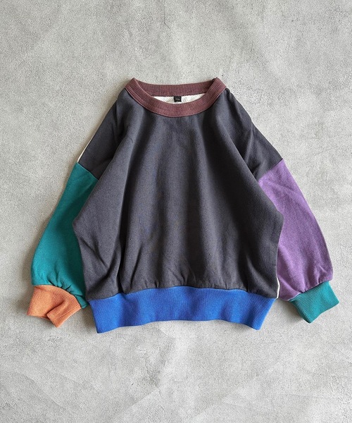 Life Support Products（ライフサポートプロダクツ）の「裏毛ムジトレーナー（80～150cm）（スウェット・キッズ・グレー系その他/オレンジ/ブラック/ネイビー/杢グレー/オフホワイト/グレー系その他2/ラベンダー/レッド系その他/グリーン/レッド/ホワイト系その他/ダークブルー/ブルー系その他/グリーン系その他/ベージュ/ライトピンク/カーキ・100/110/120/130/140/150/80/90/95）」の7枚目の写真