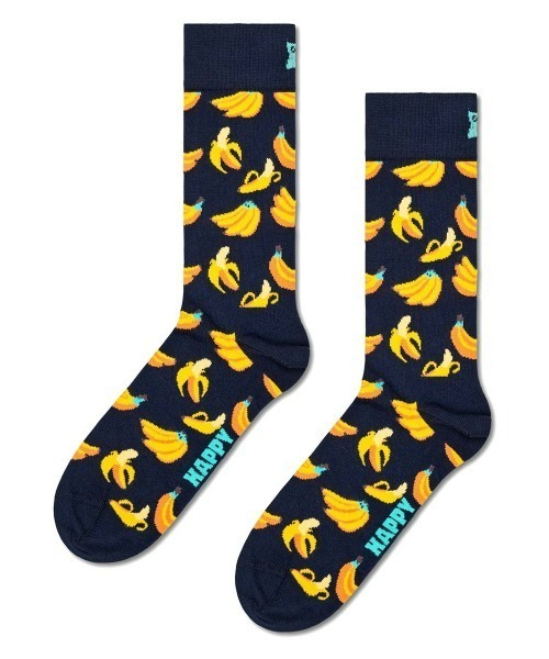 Happy Socks（ハッピーソックス）の「Happy Socks Banana クルーソックス 10201113（ソックス/靴下・レディース・ネイビー・M/L）」の2枚目の写真