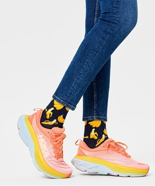 Happy Socks（ハッピーソックス）の「Happy Socks Banana クルーソックス 10201113（ソックス/靴下・レディース・ネイビー・M/L）」の3枚目の写真