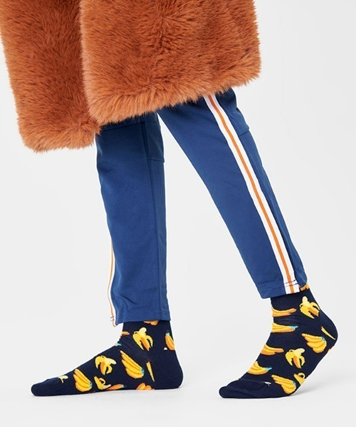 Happy Socks（ハッピーソックス）の「Happy Socks Banana クルーソックス 10201113（ソックス/靴下・レディース・ネイビー・M/L）」の4枚目の写真