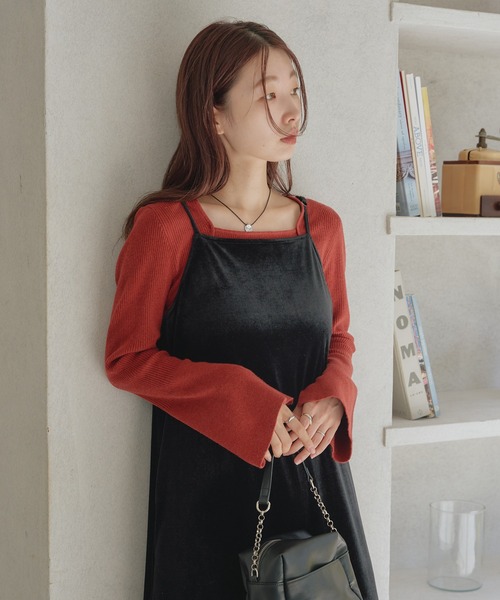 Kastane（カスタネ）の「リブ袖フレアニット（ニット/セーター・レディース・アイボリー/ブルー/レッド・FREE）」の11枚目の写真