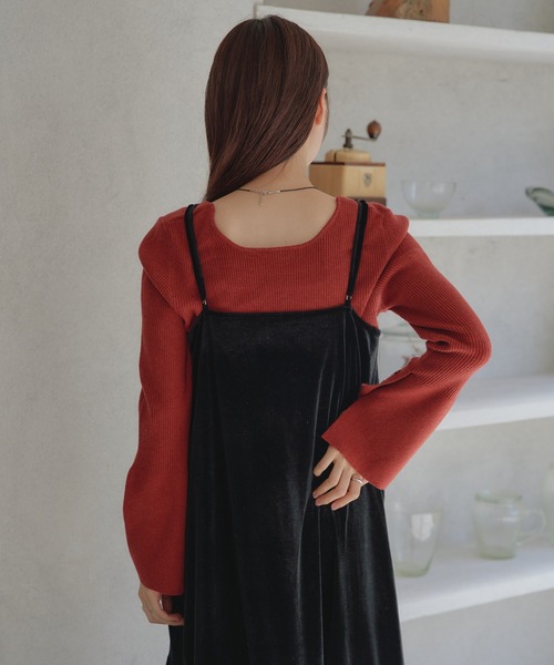 Kastane（カスタネ）の「リブ袖フレアニット（ニット/セーター・レディース・アイボリー/ブルー/レッド・FREE）」の14枚目の写真