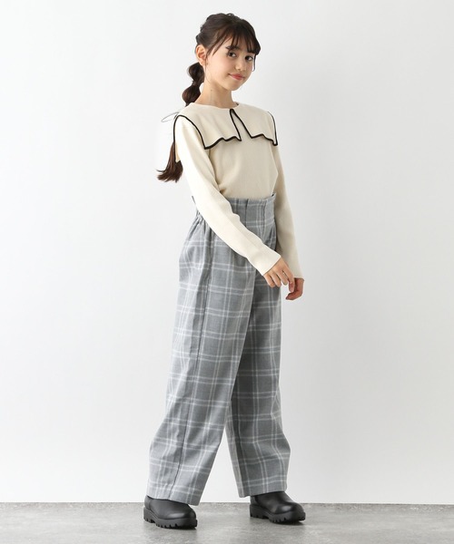 GLOBAL WORK（グローバルワーク）の「起毛サスツキワイドパンツ/975742（その他パンツ・キッズ・ホワイト系その他/グレー系その他/グレイッシュベージュ/ブラック・110cm/150cm/160cm/100cm/130cm/120cm/140cm）」の6枚目の写真