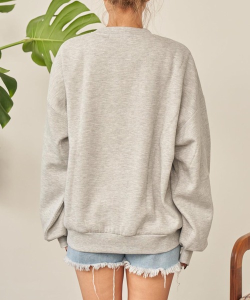 anap mimpi(アナップミンピ)の「カレッジ刺繍裏起毛クルーネックスウェット(スウェット・レディース・ダークグレー/グレー・FREE)」の16枚目の写真
