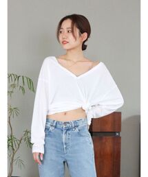 Ungrid | ハイツイストＶネックロングスリーブTee(Tシャツ/カットソー)