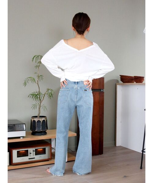 Ungrid（アングリッド）の「ハイツイストＶネックロングスリーブTee（Tシャツ/カットソー・レディース・オフホワイト/ブラック/イエロー・FREE）」の10枚目の写真