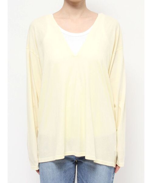 Ungrid（アングリッド）の「ハイツイストＶネックロングスリーブTee（Tシャツ/カットソー・レディース・オフホワイト/ブラック/イエロー・FREE）」の20枚目の写真
