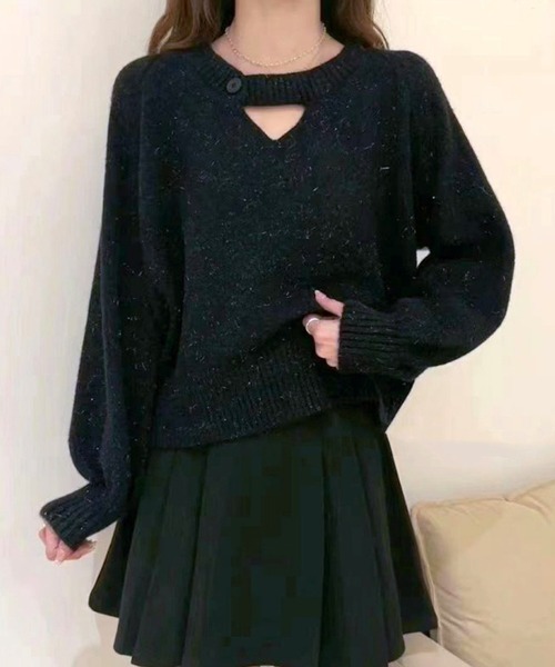 Dewlily(デューリリー)の「ラメニットセーター(ニット/セーター・レディース・パープル/レッド/ブラック/ホワイト・FREE)」の2枚目の写真