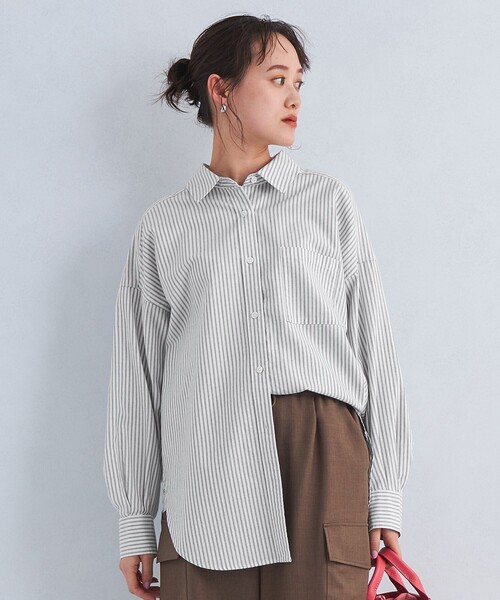 green label relaxing（グリーンレーベルリラクシング）の「［size SHORTあり］オーバー シャツ（シャツ/ブラウス・レディース・クリーム/ブラック/ライトピンク/ライトブルー/オレンジ/ケリー/パープル・FREE/SHORT）」の2枚目の写真