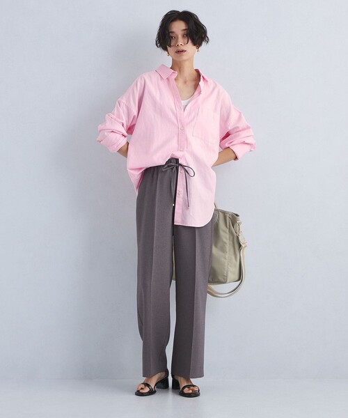 green label relaxing（グリーンレーベルリラクシング）の「［size SHORTあり］オーバー シャツ（シャツ/ブラウス・レディース・クリーム/ブラック/ライトピンク/ライトブルー/オレンジ/ケリー/パープル・FREE/SHORT）」の12枚目の写真