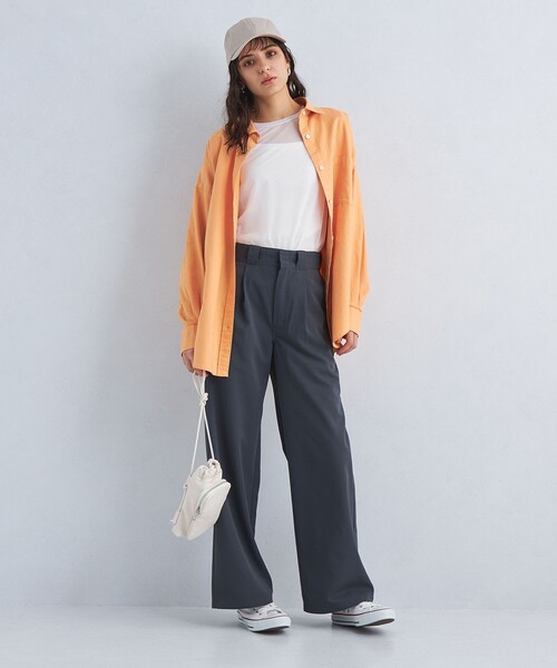 green label relaxing（グリーンレーベルリラクシング）の「［size SHORTあり］オーバー シャツ（シャツ/ブラウス・レディース・クリーム/ブラック/ライトピンク/ライトブルー/オレンジ/ケリー/パープル・FREE/SHORT）」の17枚目の写真