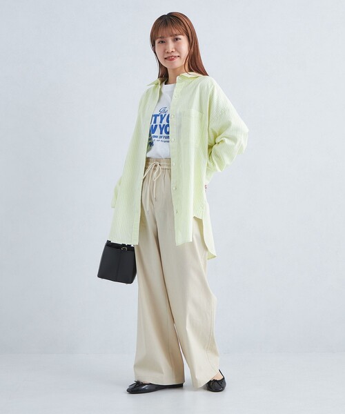 green label relaxing（グリーンレーベルリラクシング）の「［size SHORTあり］オーバー シャツ（シャツ/ブラウス・レディース・クリーム/ブラック/ライトピンク/ライトブルー/オレンジ/ケリー/パープル・FREE/SHORT）」の18枚目の写真