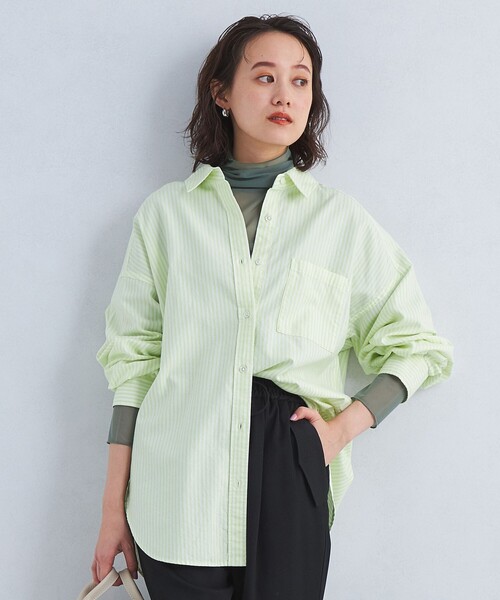 green label relaxing（グリーンレーベルリラクシング）の「［size SHORTあり］オーバー シャツ（シャツ/ブラウス・レディース・クリーム/ブラック/ライトピンク/ライトブルー/オレンジ/ケリー/パープル・FREE/SHORT）」の19枚目の写真