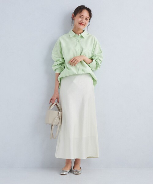 green label relaxing（グリーンレーベルリラクシング）の「［size SHORTあり］オーバー シャツ（シャツ/ブラウス・レディース・クリーム/ブラック/ライトピンク/ライトブルー/オレンジ/ケリー/パープル・FREE/SHORT）」の21枚目の写真