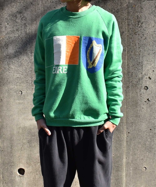 VINTAGE(ヴィンテージ)の「【ヴィンテージ古着】80's EIRE/エール アイルランド クルーネックスウェット USA製(スウェット・メンズ・グリーン・LARGE)」の11枚目の写真