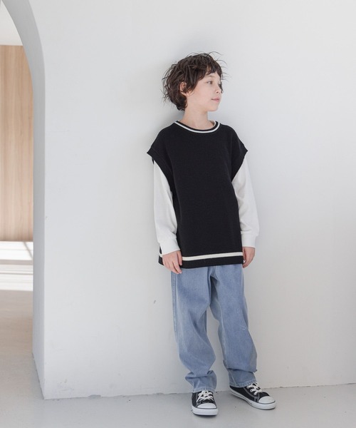 GLOBAL WORK（グローバルワーク）の「ラインニットベストセットプルオーバー/976042（ベスト・キッズ・ブラック/グレイッシュベージュ・120cm/130cm/140cm/150cm/160cm/170cm）」の13枚目の写真