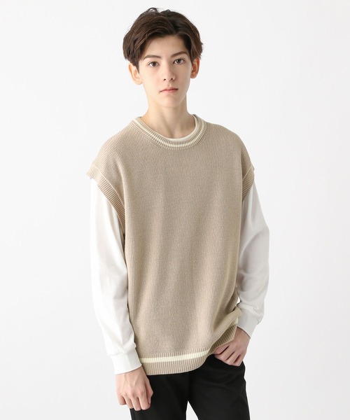 GLOBAL WORK（グローバルワーク）の「ラインニットベストセットプルオーバー/976042（ベスト・キッズ・ブラック/グレイッシュベージュ・120cm/130cm/140cm/150cm/160cm/170cm）」の20枚目の写真