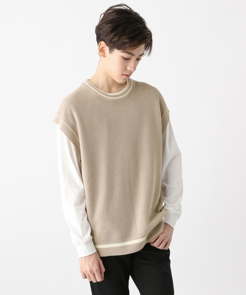 GLOBAL WORK（グローバルワーク）の「ラインニットベストセットプルオーバー/976042（ベスト・キッズ・ブラック/グレイッシュベージュ・120cm/130cm/140cm/150cm/160cm/170cm）」の17枚目の写真