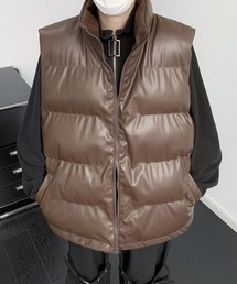 EFFECTION（エフェクション）の「【FVLMEN】PU filling vest/合皮 中綿 ベスト（ダウンベスト）」
